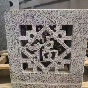 三明 芝麻白花岗岩镂空雕花灯笼