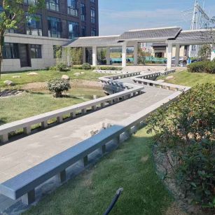 三明 芝麻灰小区坐凳&栏杆安装效果