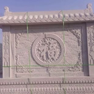 三明 芝麻白花岗岩屏风，照壁，影壁