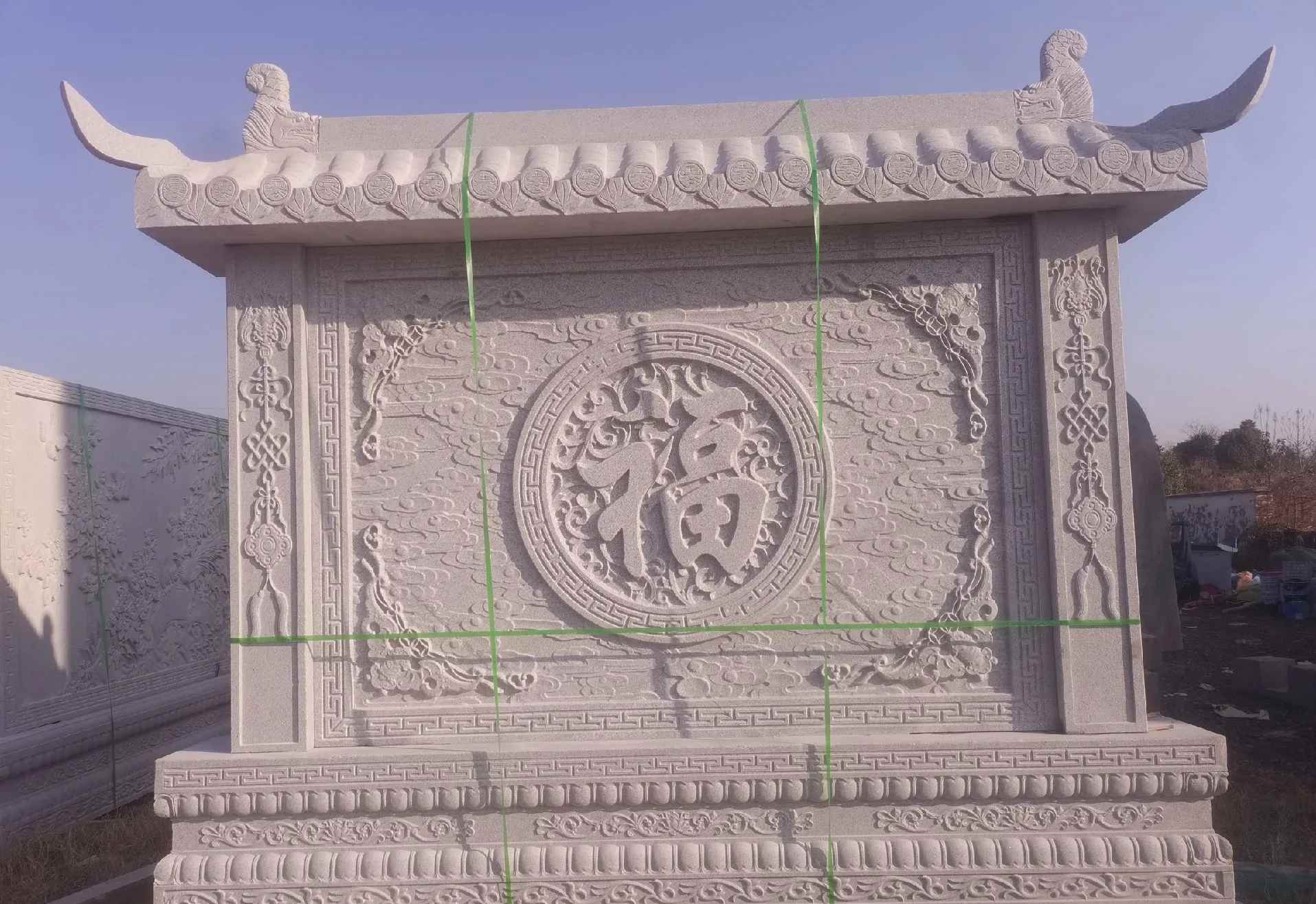 三明 芝麻白花岗岩屏风，照壁，影壁